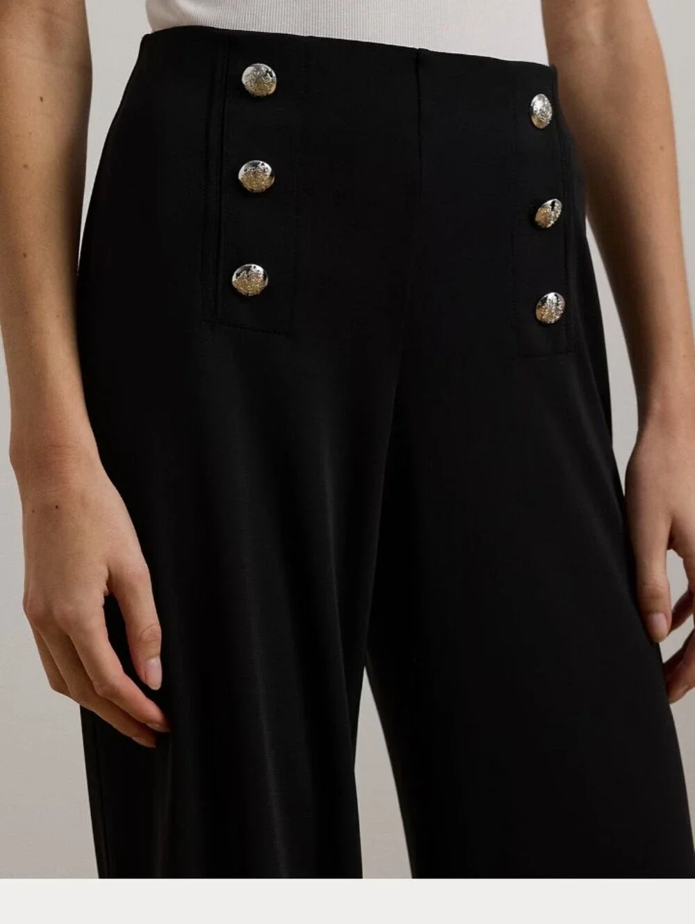 Lauren Ralph Lauren Stretch Jersey Wide Leg Pants - Picture 7 of 10